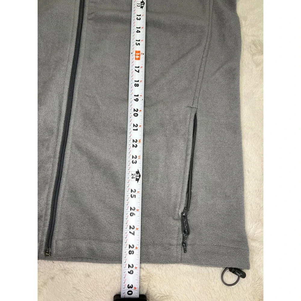 Columbia Mens Fleece Hoodie Full Zip Jacket Pockets Gray Large